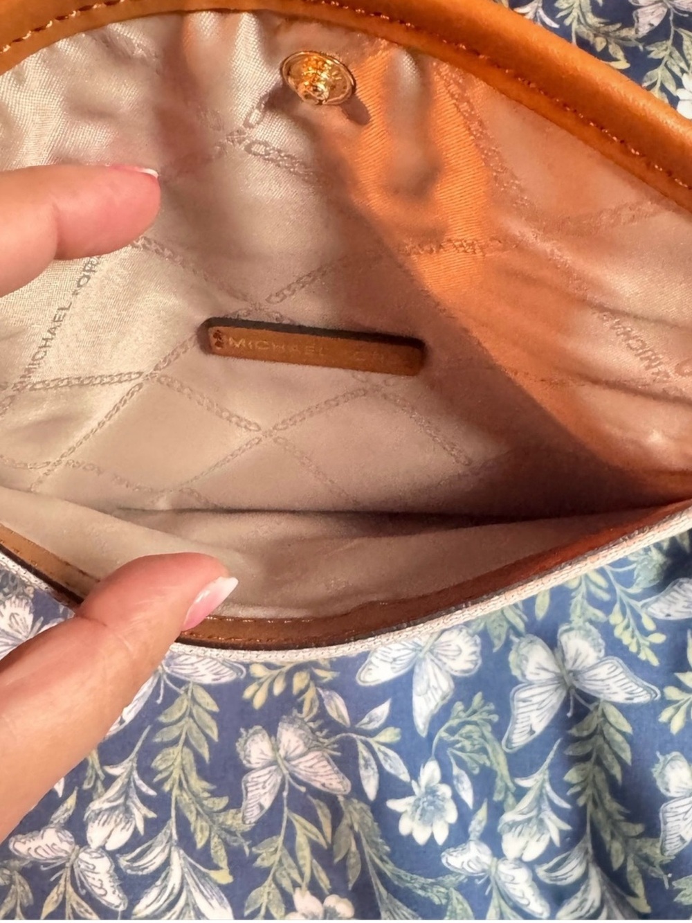 Michael Kors Cream and Brown Wristlet Clutch - Picture 3 of 3